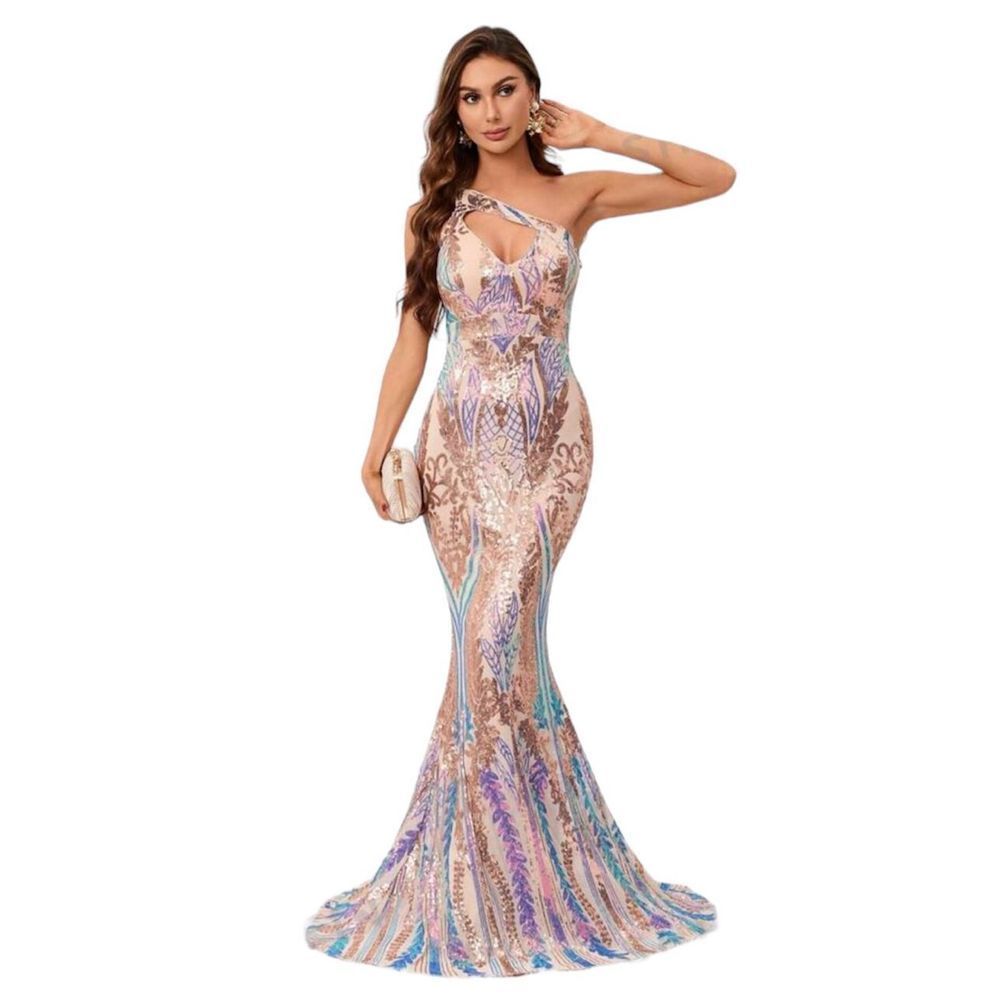 Formal cream multi color dress Sequin Dress size XL